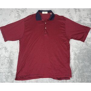 Fairway & Greene Polo Shirt Men's Size XXL Red Blue Striped‎ Cotton VTG READ*